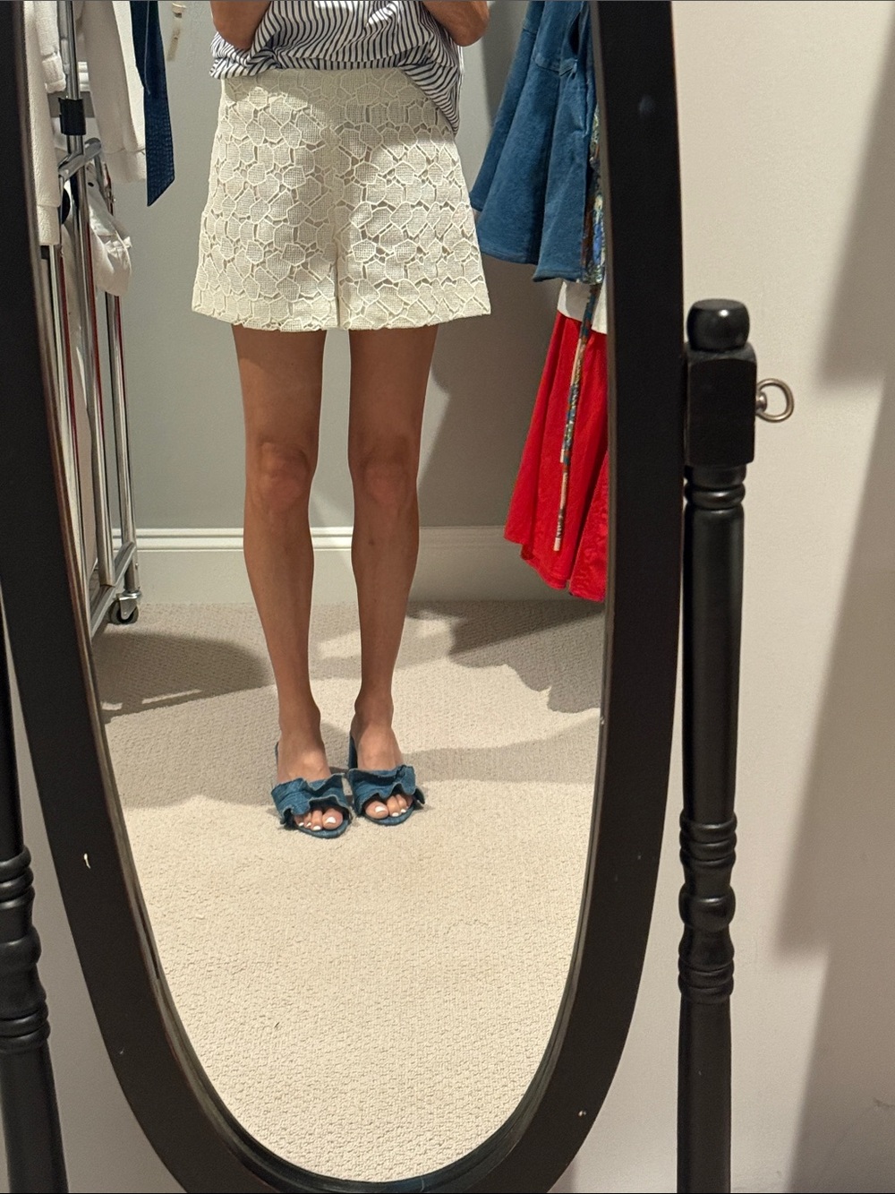 Loeffler Randal Ruffle Block Heel Slide Sandals - Picture 2 of 3